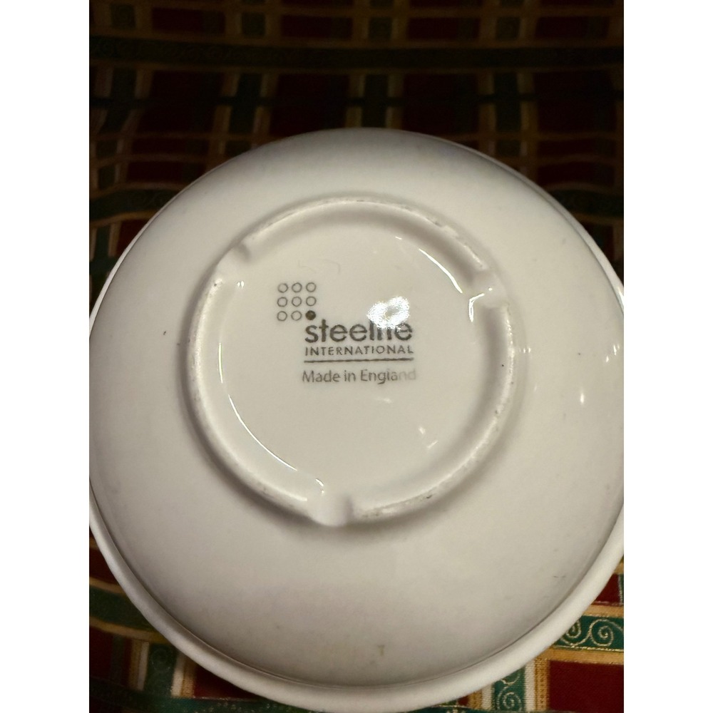 Steelite International White Swirl Ribbed Ceramic Bowls Made in England Set of 2 - Picture 6 of 6